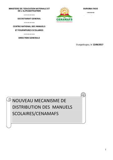 699 Min Educa CENAMAFS 2017 Nouveau mécanisme distribution BF