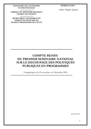647 Min Econo  2011 Compte rendu  premier séminaire BF