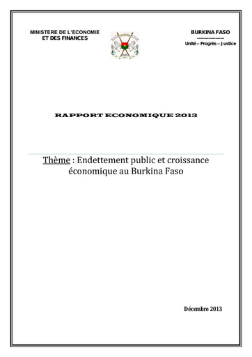 652 Min Econo 2013 Endettement public  croissance écono BF