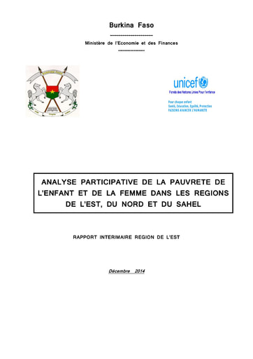 656 Min Econo 2014  Analyse particip  régions de Est, du Nord et du Sahel BF est