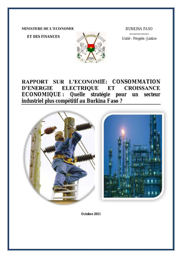 649 Min Econo 2011  Rapport consommation d’énergie  stratégie BF