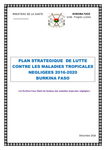 504 Min  santé 2016 Plan stratégiq maladies tropicales négligées 2016 2020 BF