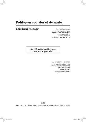 518 Rayssiguier et al 2012 Politiq  sociales santé  Comprendre et agir